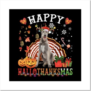 Halloween - Thanksgiving - Christmas Irish Wolfhound XMas Posters and Art